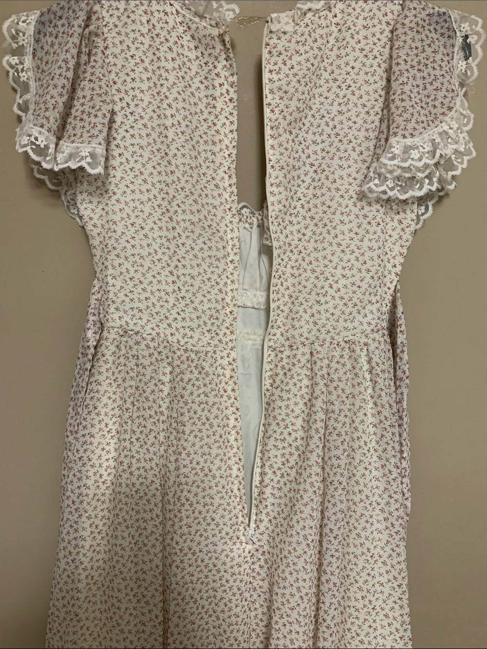 VTG GUNNE SAX Women’s Floral Pink Cream SZ 5 Maxi Dress Cottagecore Festival - Picture 9 of 16